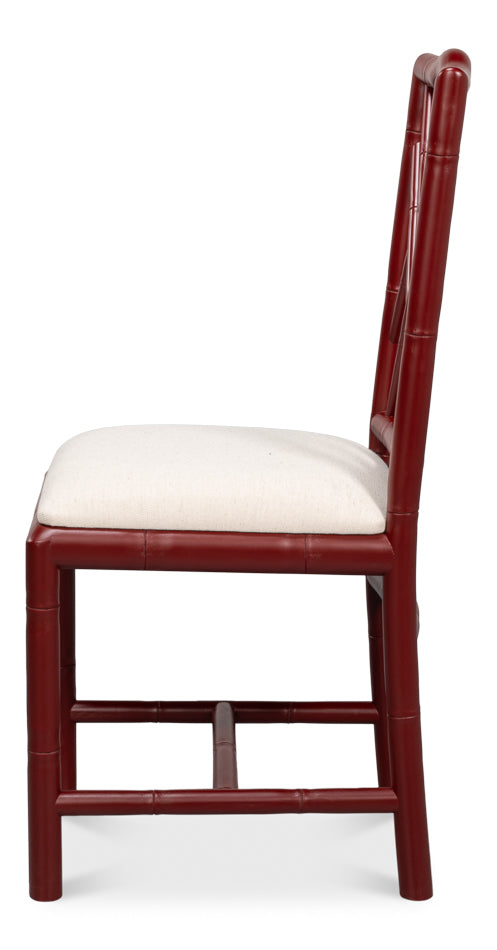 American Home Furniture | Sarreid - Brighton Bamboo Side Chair - Burgundy - Set of 2