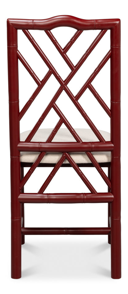 American Home Furniture | Sarreid - Brighton Bamboo Side Chair - Burgundy - Set of 2