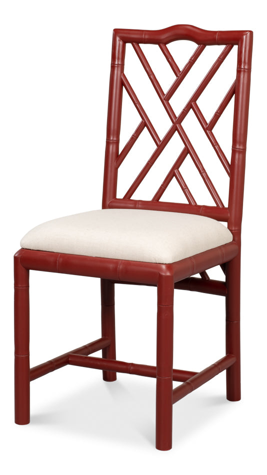 American Home Furniture | Sarreid - Brighton Bamboo Side Chair - Red - Set of 2