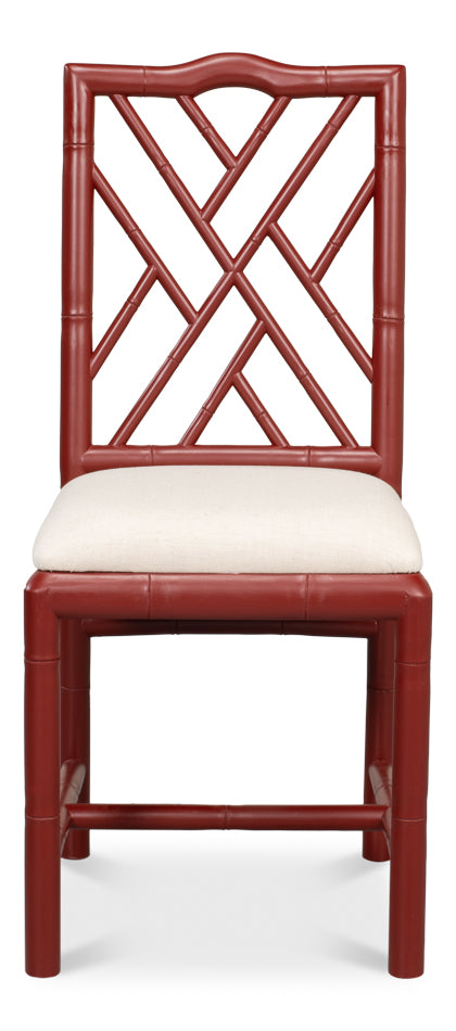 American Home Furniture | Sarreid - Brighton Bamboo Side Chair - Red - Set of 2