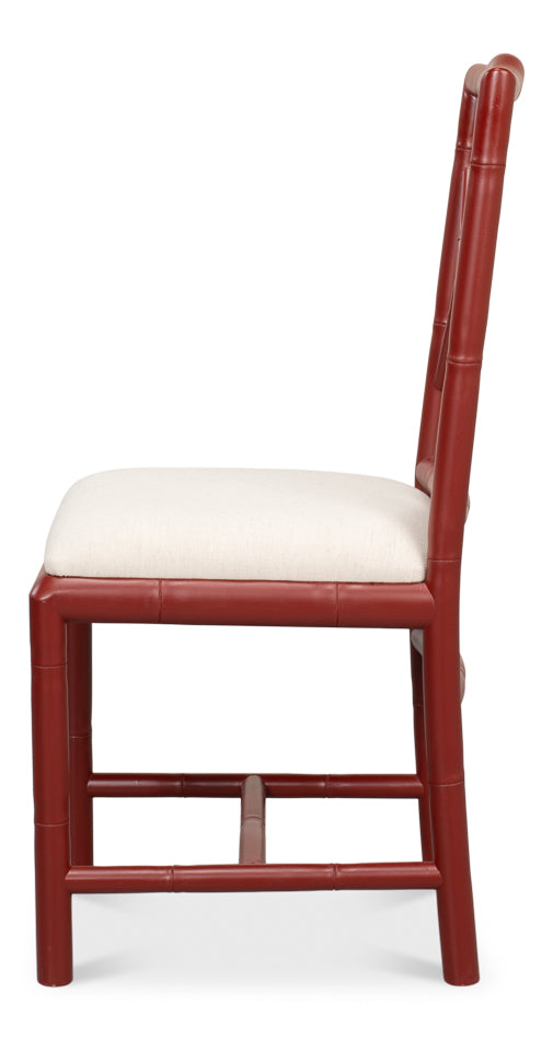 American Home Furniture | Sarreid - Brighton Bamboo Side Chair - Red - Set of 2