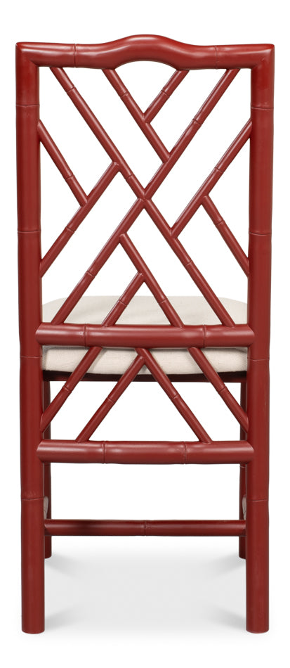 American Home Furniture | Sarreid - Brighton Bamboo Side Chair - Red - Set of 2