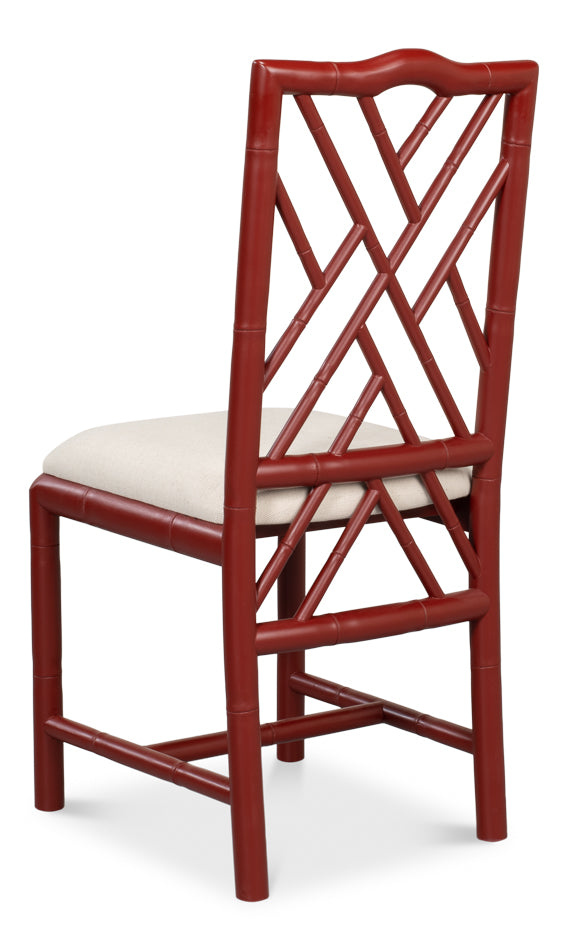 American Home Furniture | Sarreid - Brighton Bamboo Side Chair - Red - Set of 2