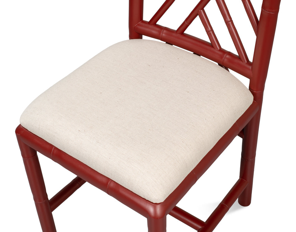 American Home Furniture | Sarreid - Brighton Bamboo Side Chair - Red - Set of 2