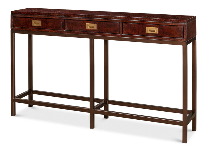 American Home Furniture | Sarreid - Campaign Embossed Console