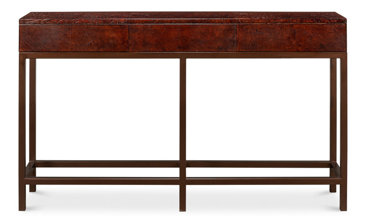 American Home Furniture | Sarreid - Campaign Embossed Console