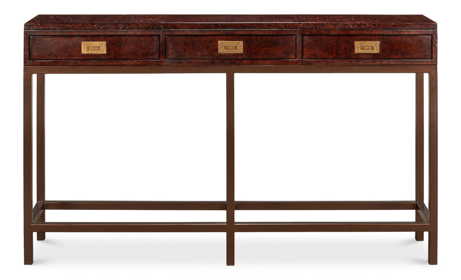 American Home Furniture | Sarreid - Campaign Embossed Console