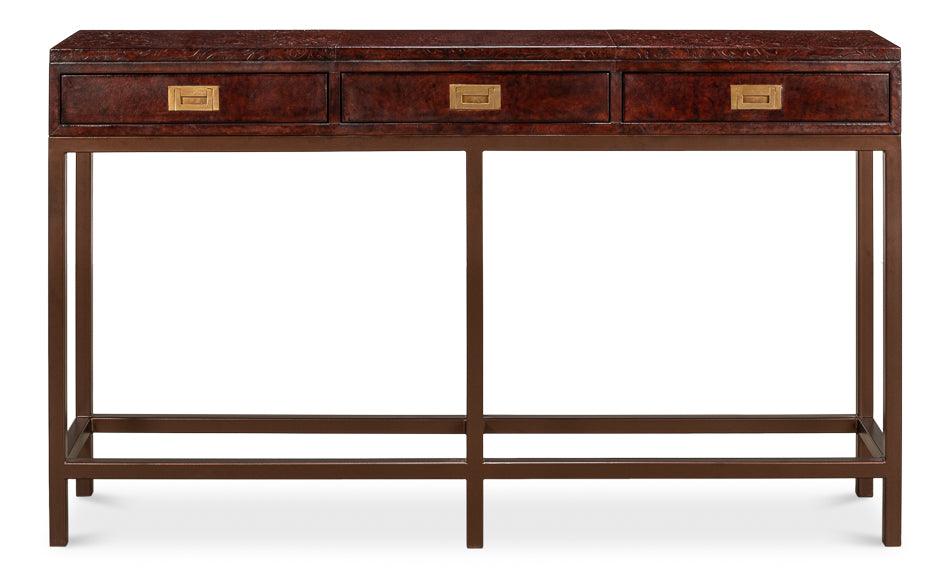 Sarreid Campaign Embossed Console CONSOLE TABLES