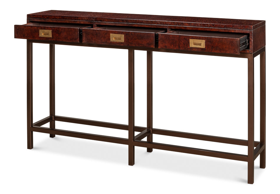 American Home Furniture | Sarreid - Campaign Embossed Console