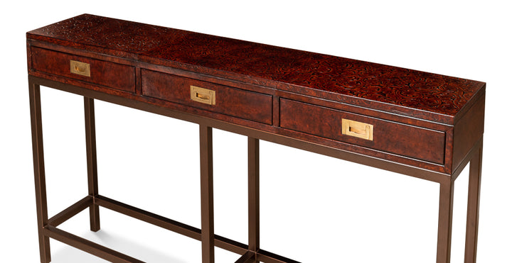 American Home Furniture | Sarreid - Campaign Embossed Console