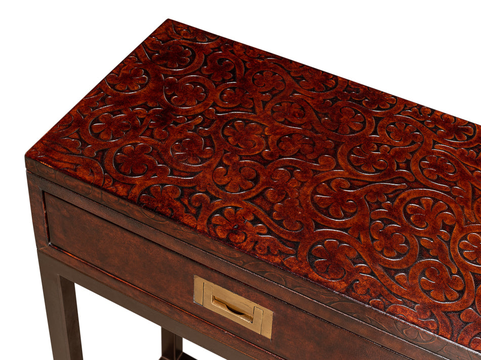 American Home Furniture | Sarreid - Campaign Embossed Console