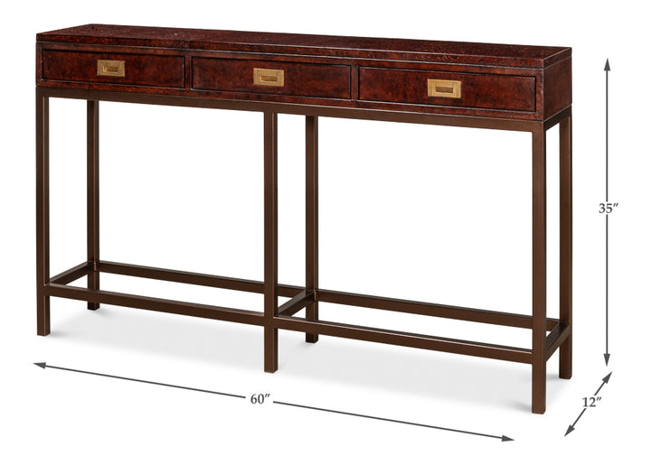 American Home Furniture | Sarreid - Campaign Embossed Console