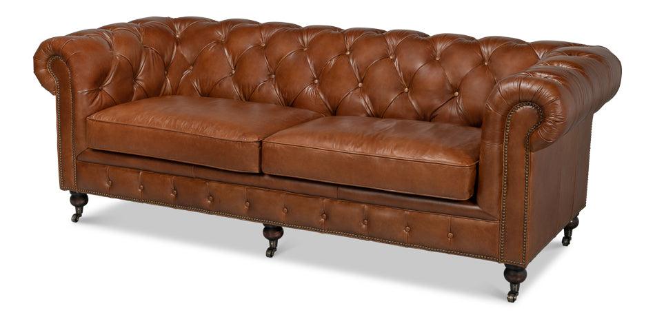 Sarreid Castered Chesterfield Sofa SOFAS + SECTIONALS