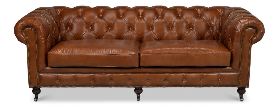 American Home Furniture | Sarreid - Castered Chesterfield Sofa