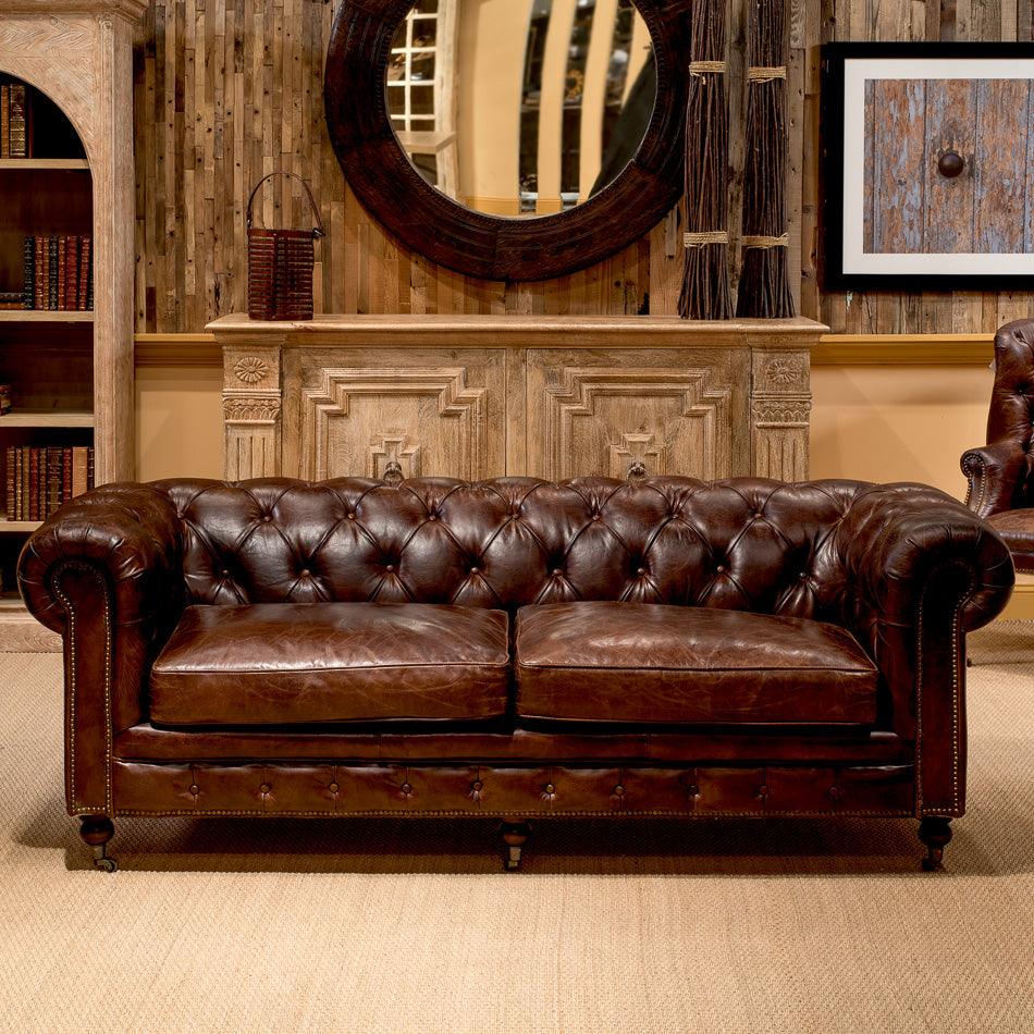 Sarreid Castered Chesterfield Sofa SOFAS + SECTIONALS