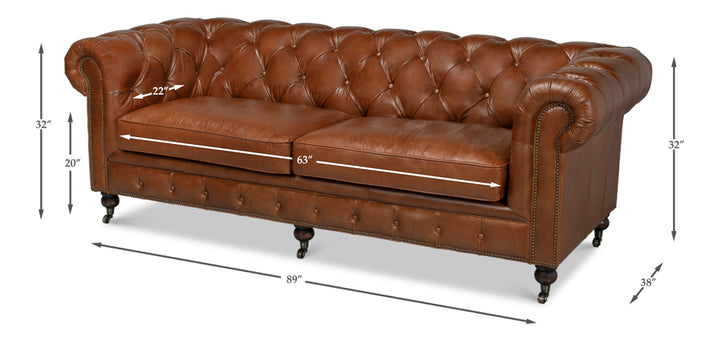 American Home Furniture | Sarreid - Castered Chesterfield Sofa