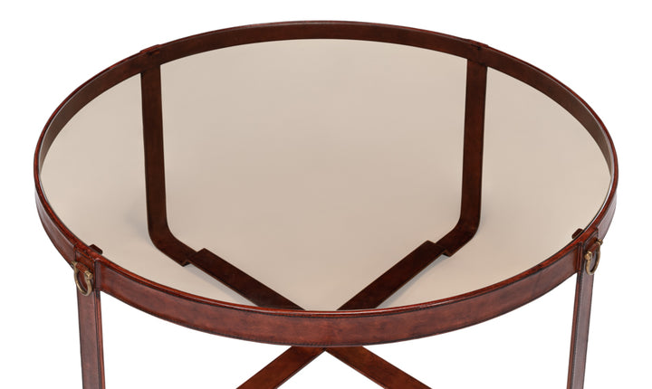 American Home Furniture | Sarreid - Harness Round Coffee Table