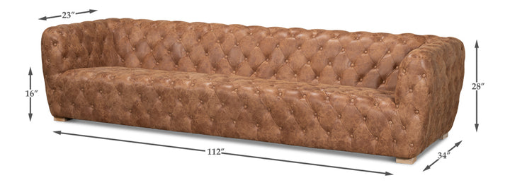 American Home Furniture | Sarreid - Long Stanley Sofa - Tan