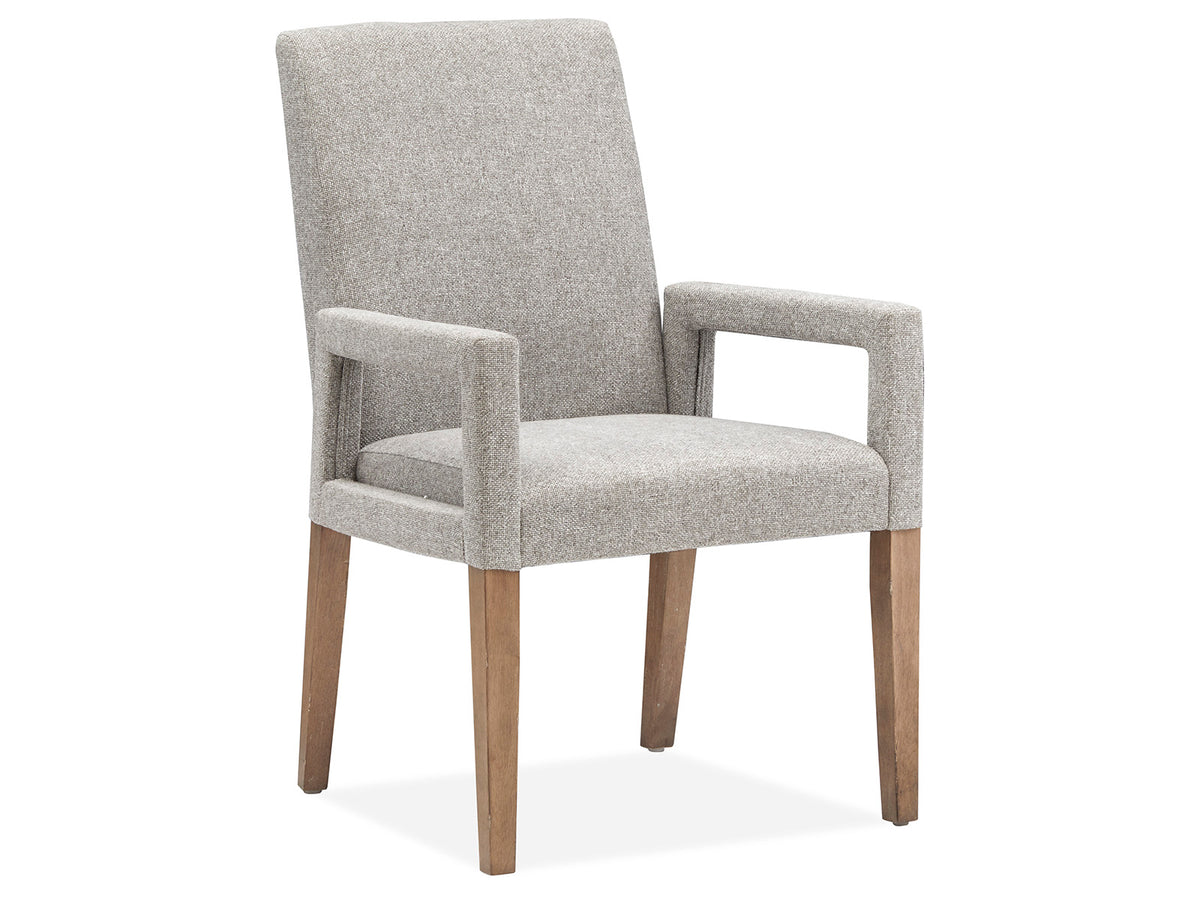 Lindon Belgian Wheat Grey Upholstered Arm Chair - Set of 2 - D5570-73G