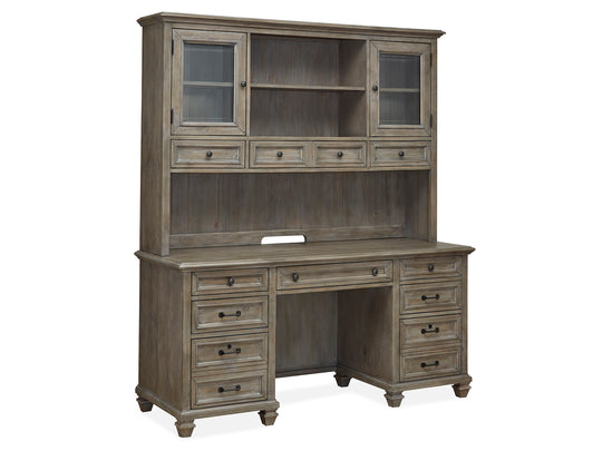 Lancaster Dovetail Grey Credenza With Hutch - H4352-30H