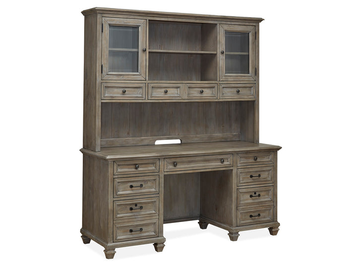 Lancaster Dovetail Grey Credenza With Hutch - H4352-30H