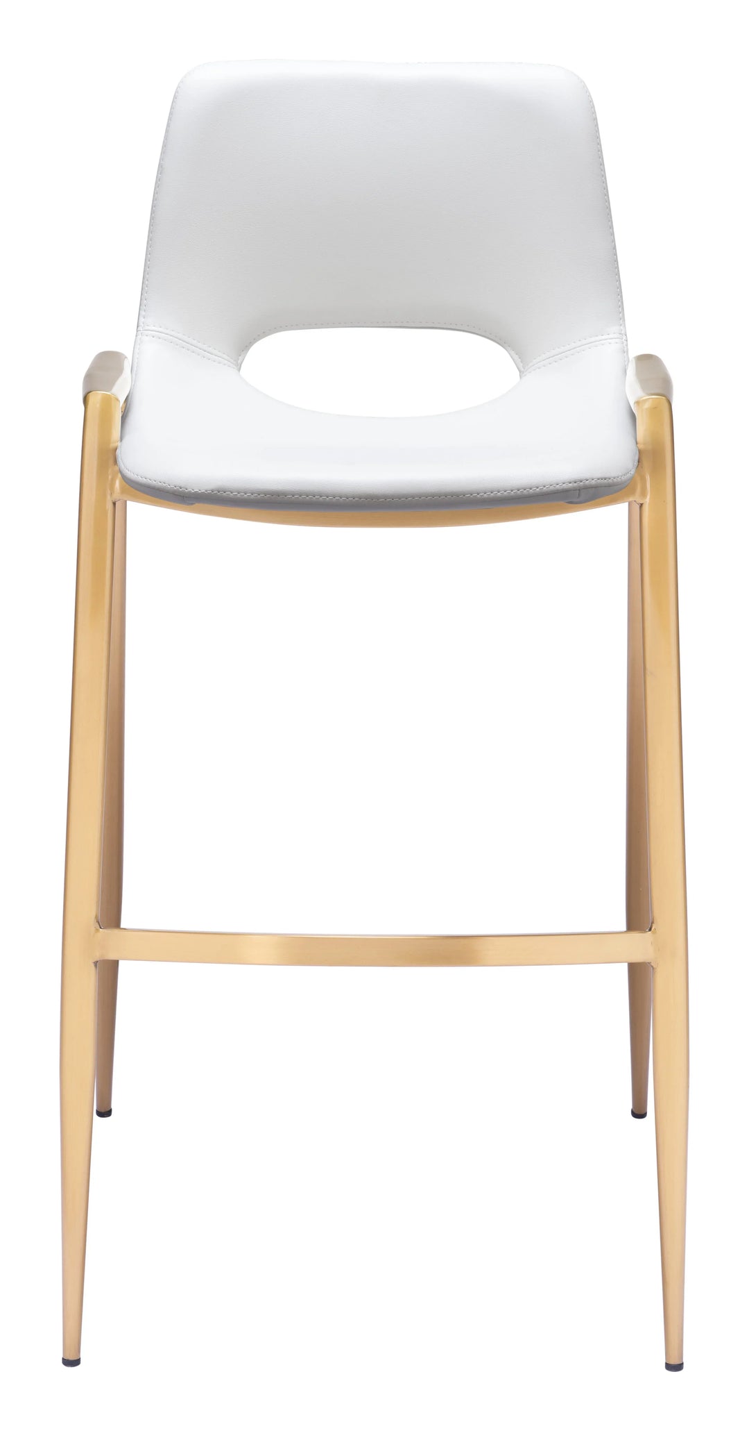 Desi Barstool (Set of 2) White & Gold - AmericanHomeFurniture