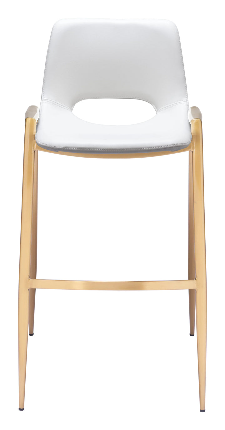 Desi Barstool (Set of 2) White & Gold - AmericanHomeFurniture