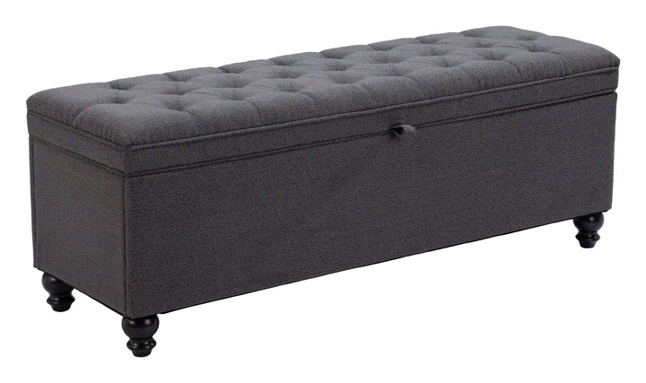 Halifax Storage Bench Gravel Gray - AmericanHomeFurniture