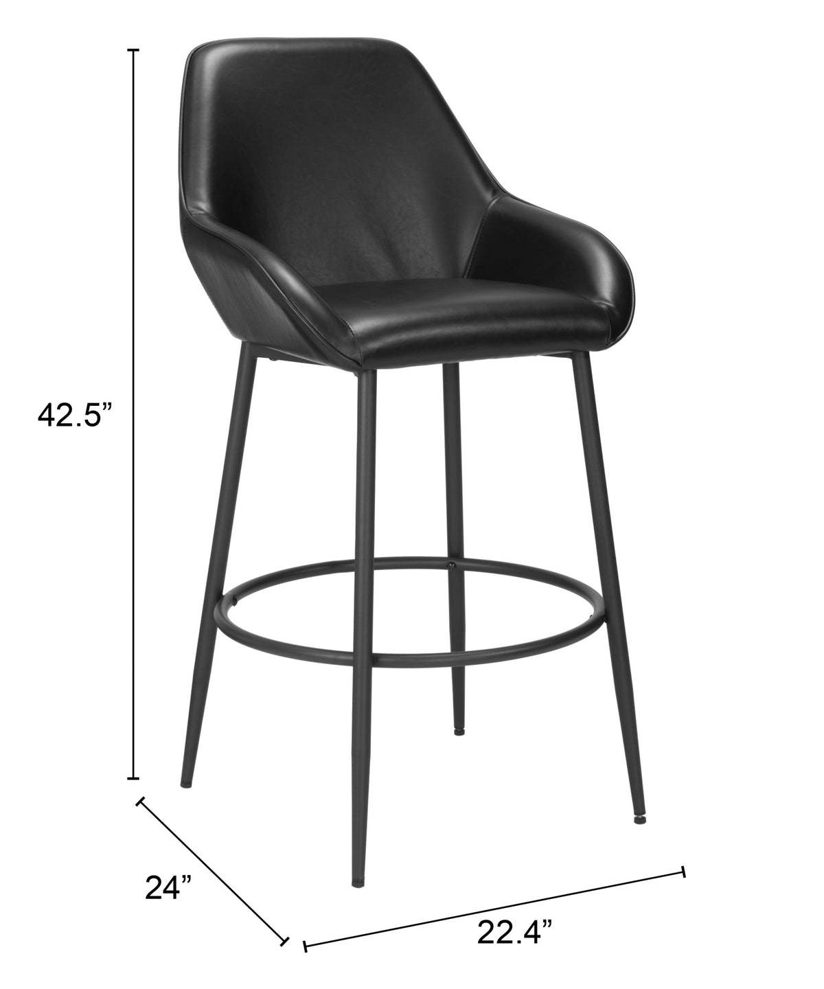 Vila Barstool (Set of 2) Black - 110075