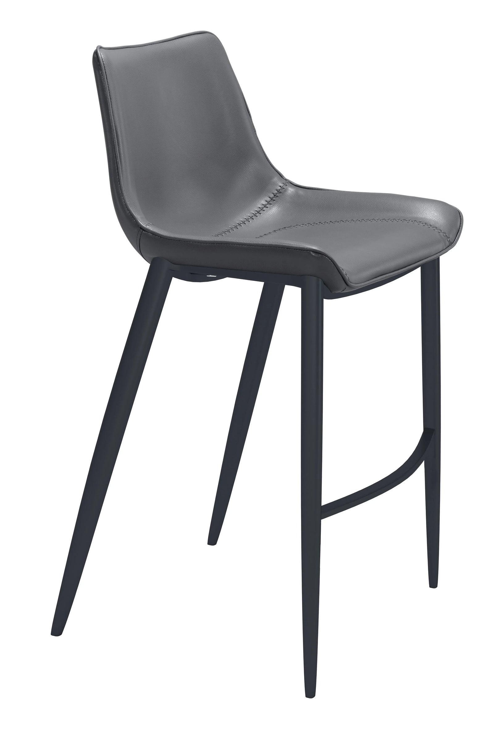 Zuo Magnus Barstool (Set of 2) Dark Gray & Black BAR STOOLS + COUNTER STOOLS