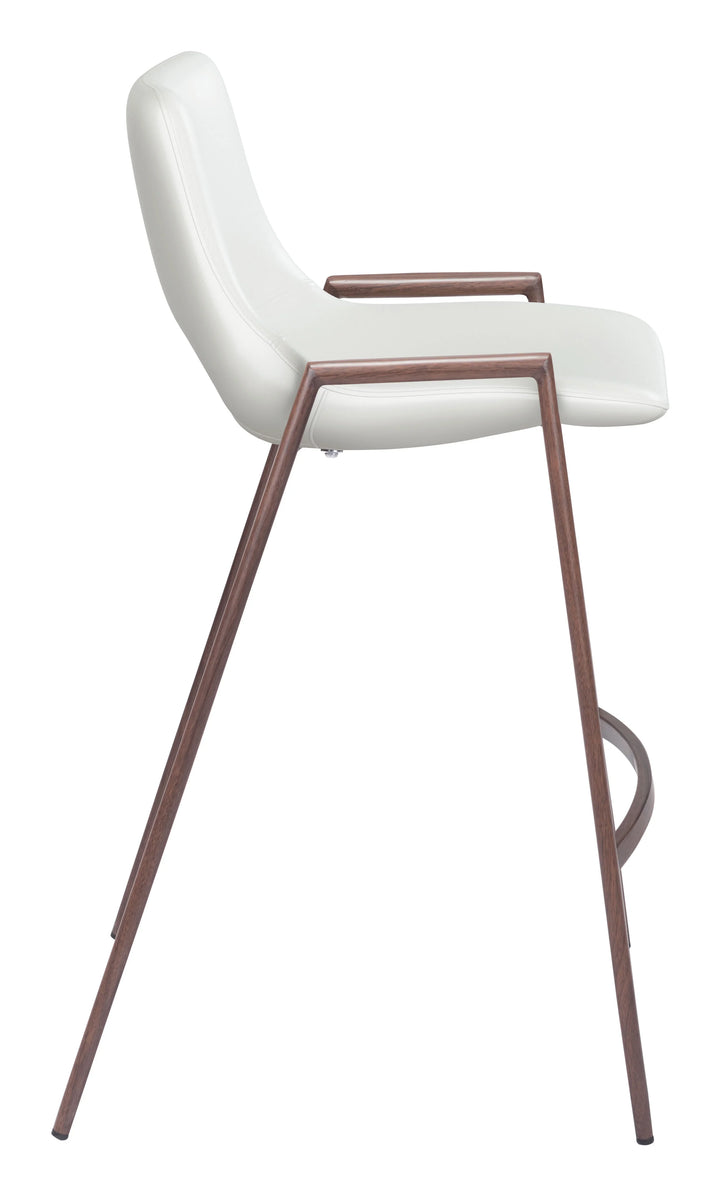 Desi Counter Stool (Set of 2) White & Walnut - AmericanHomeFurniture