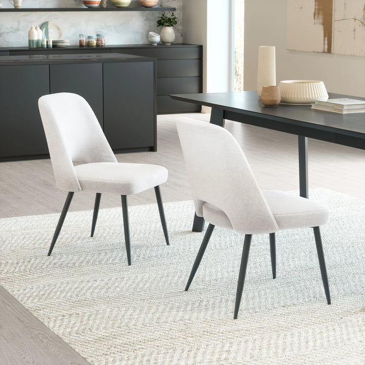 Teddy Dining Chair (Set of 2) Ivory - AmericanHomeFurniture