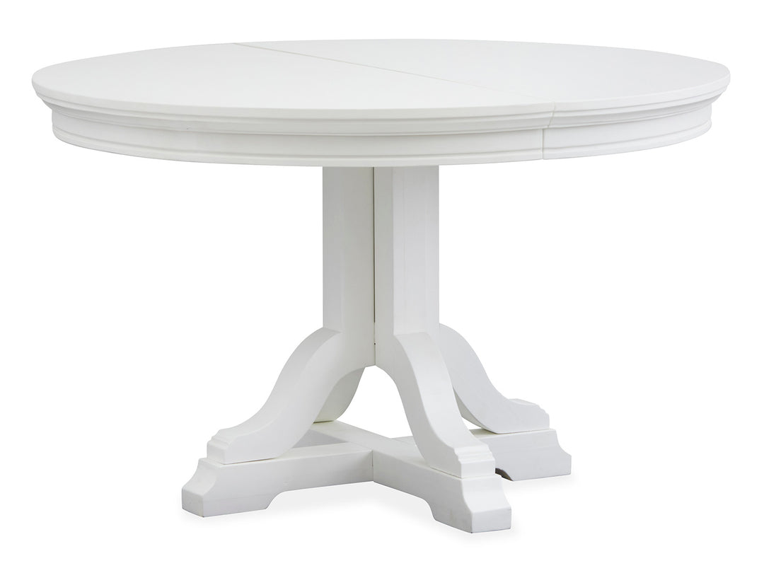 Charleston White Dove White Extendable 48" Round Dining Table - D5611-22WH