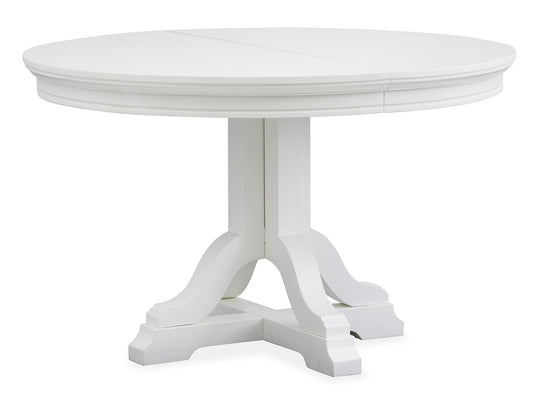 Charleston White Dove White Extendable 48" Round Dining Table - D5611-22WH