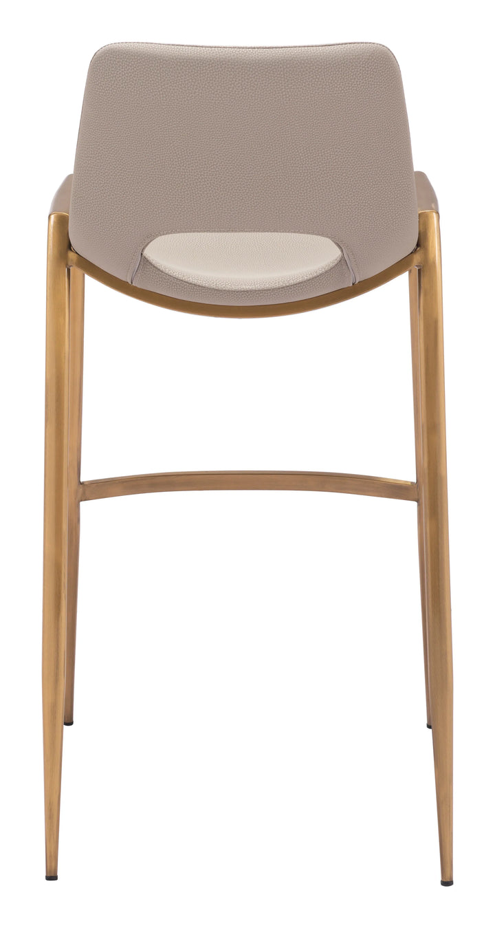 Desi Barstool (Set of 2) Beige & Gold - AmericanHomeFurniture