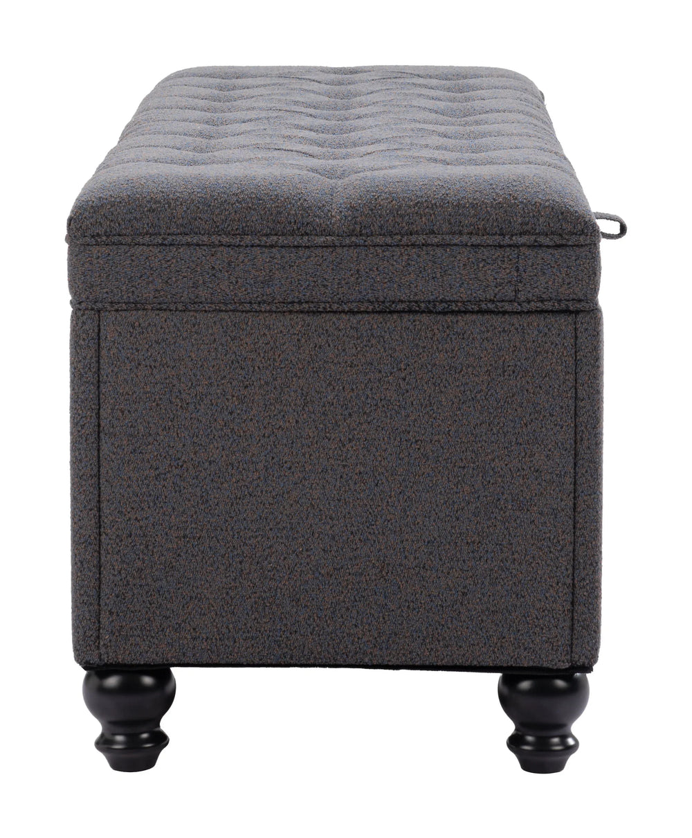 Halifax Storage Bench Gravel Gray - AmericanHomeFurniture