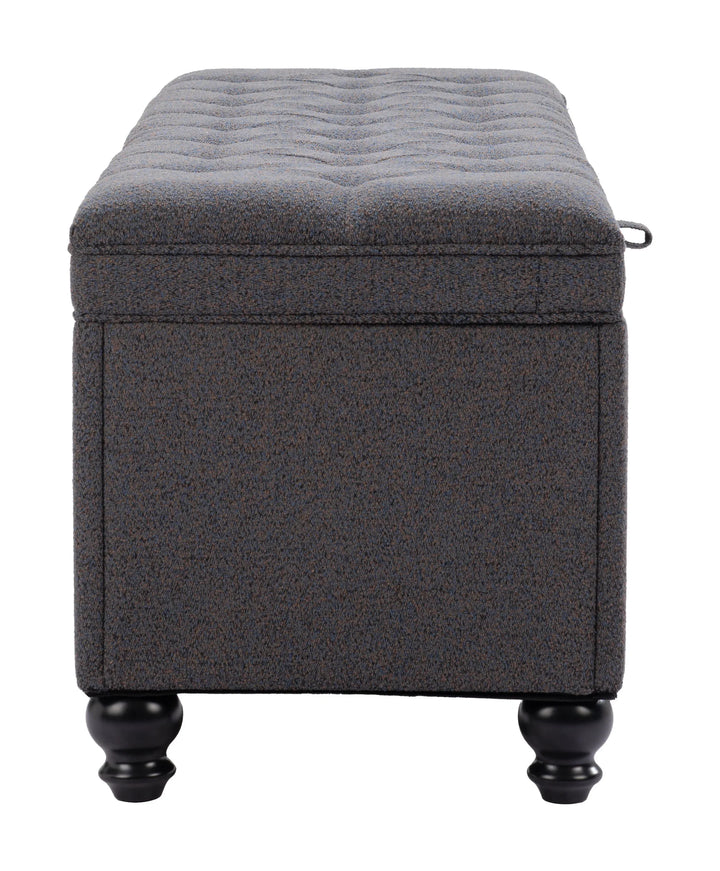 Halifax Storage Bench Gravel Gray - AmericanHomeFurniture