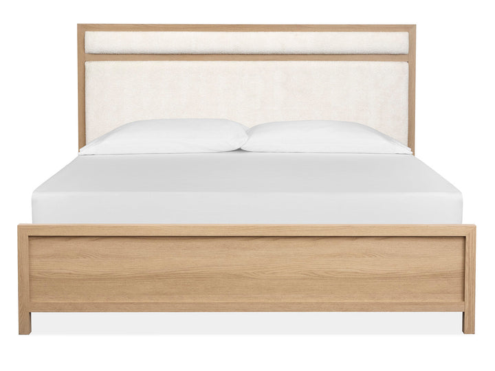 Merrifield Sandstone Beige Upholstered Panel Bed