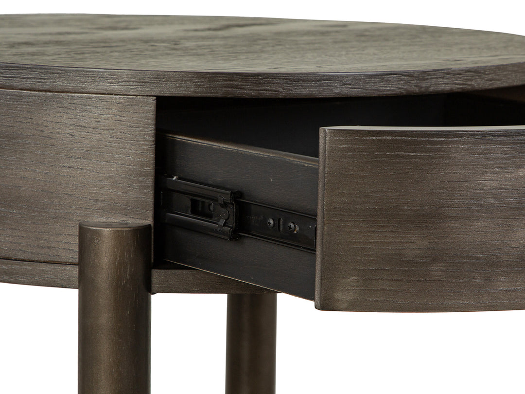 Hadleigh Black Coffee Bean Round End Table - T5711-05