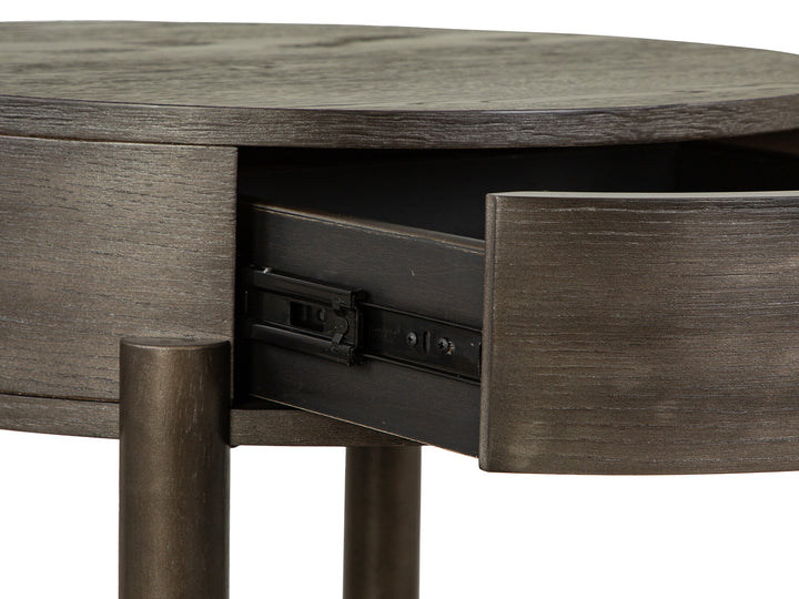 Hadleigh Black Coffee Bean Round End Table - T5711-05