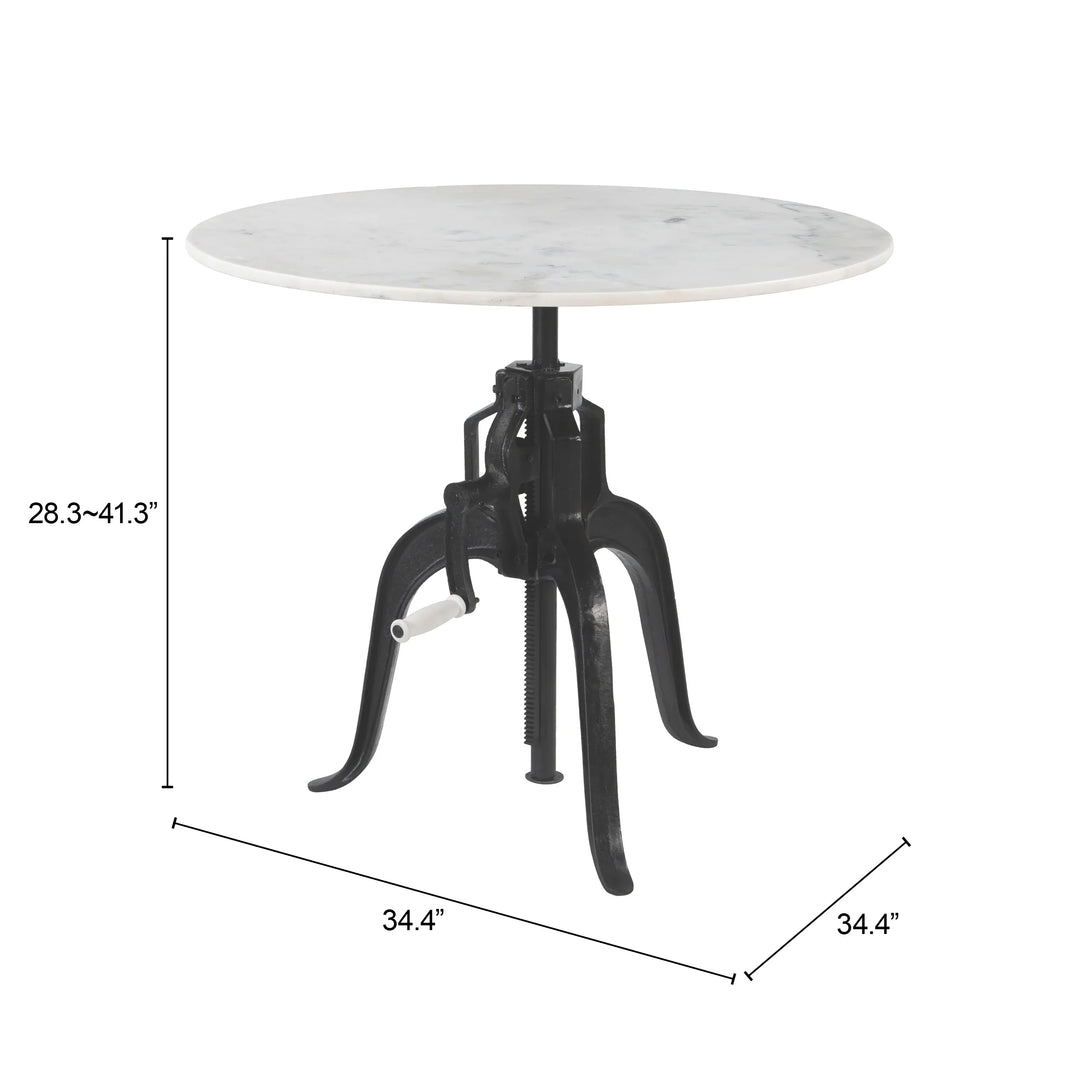 Mufid Bistro Table White & Black - AmericanHomeFurniture