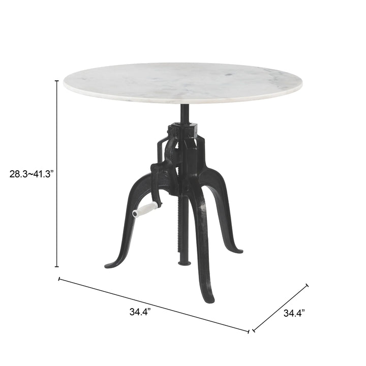 Mufid Bistro Table White & Black - AmericanHomeFurniture