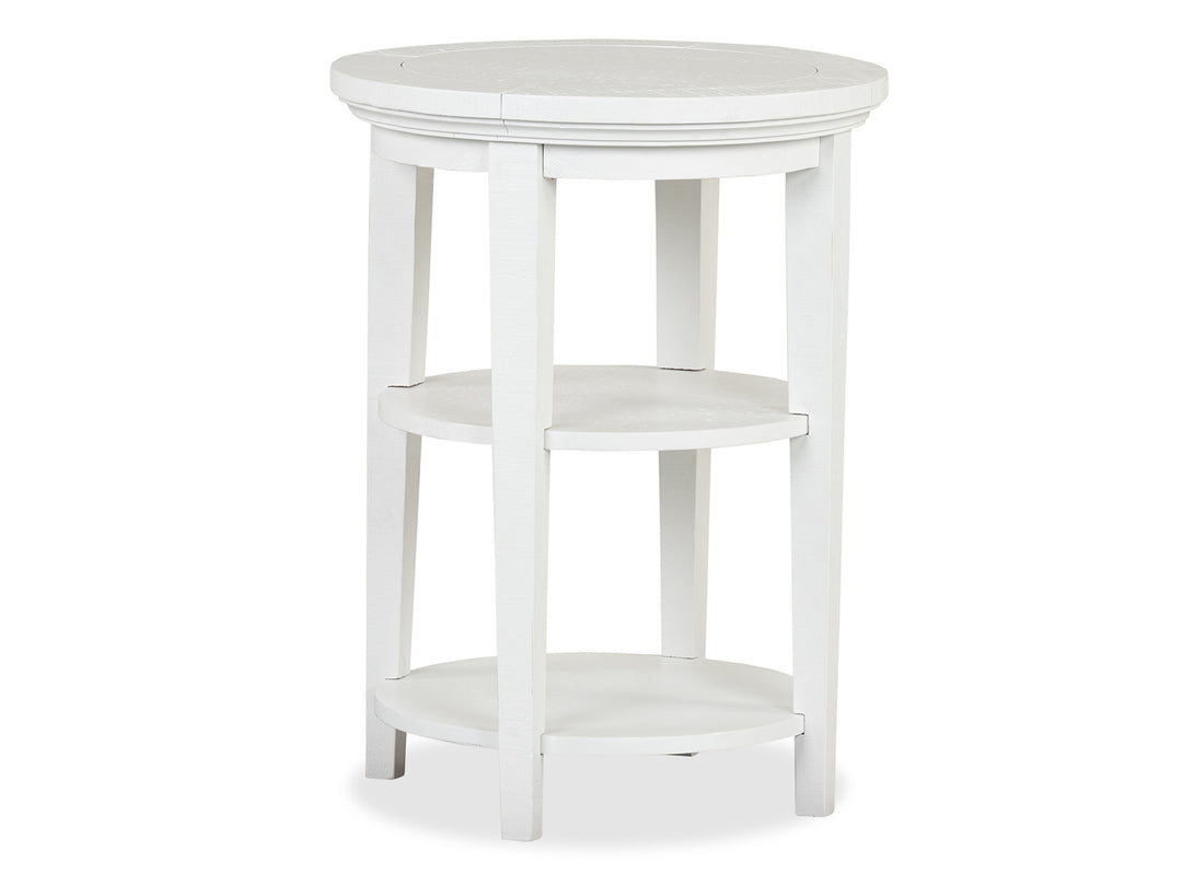 Heron Cove Chalk White Round Accent End Table - T4400-35