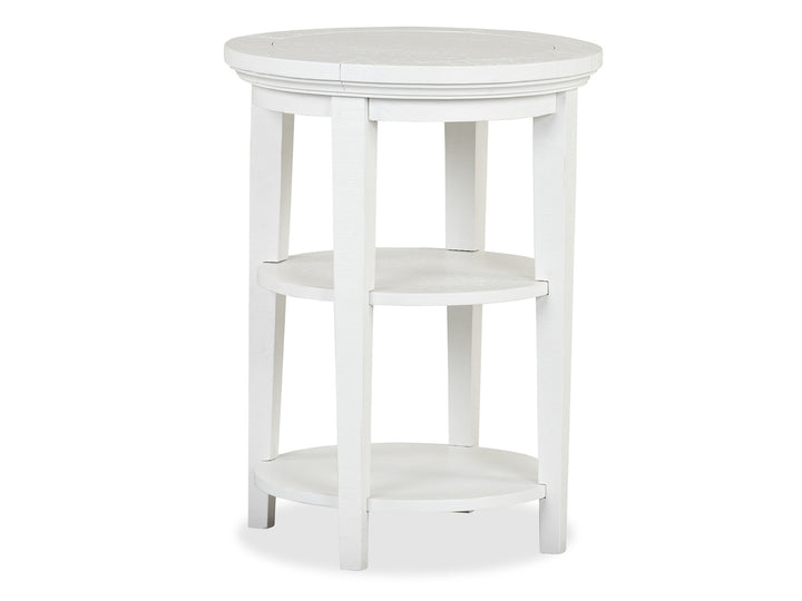 Heron Cove Chalk White Round Accent End Table - T4400-35