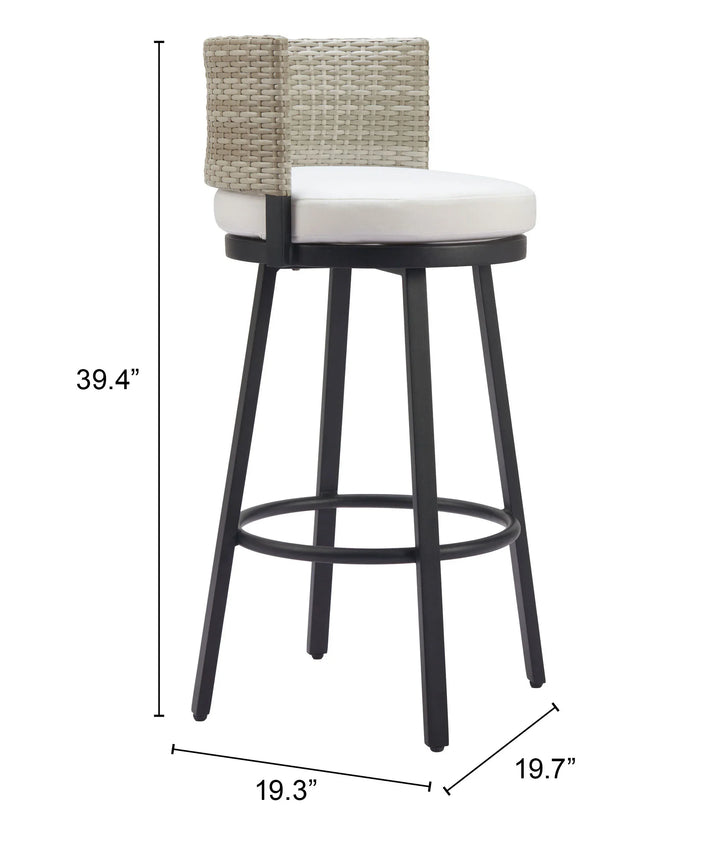 Midnight Wave Barstool White - AmericanHomeFurniture