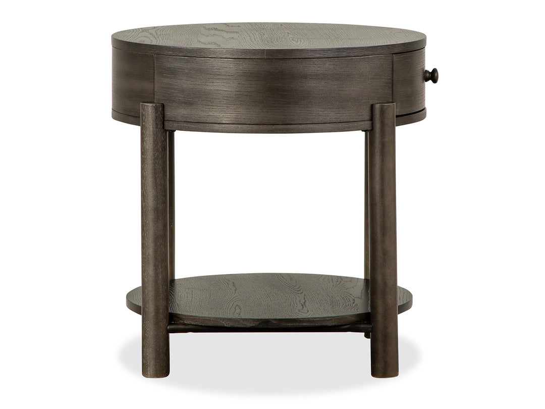 Hadleigh Black Coffee Bean Round End Table - T5711-05