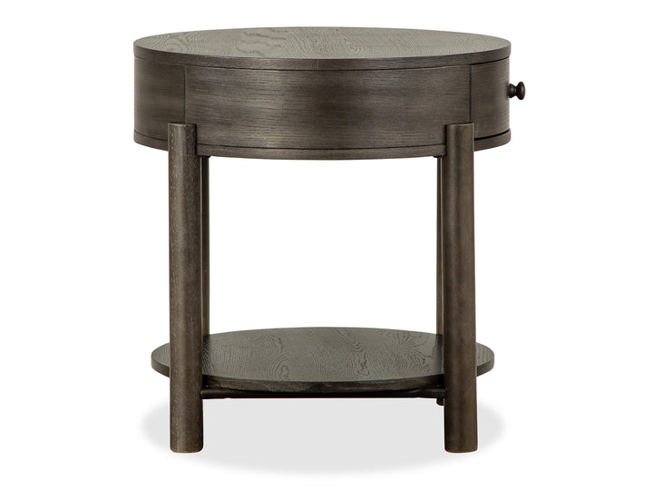 Hadleigh Black Coffee Bean Round End Table - T5711-05