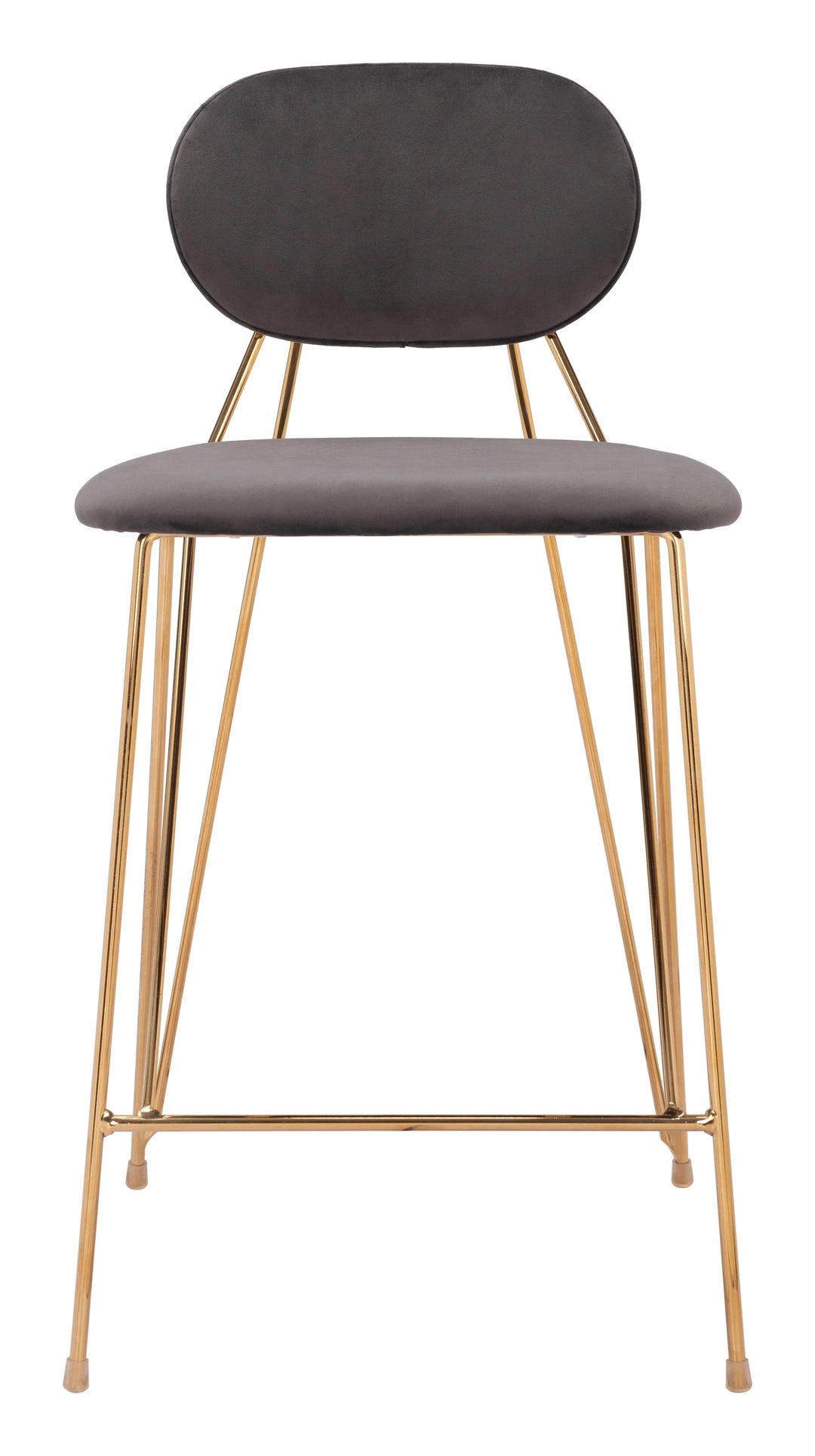 Georges Counter Stool (Set of 2) Gray & Gold - AmericanHomeFurniture
