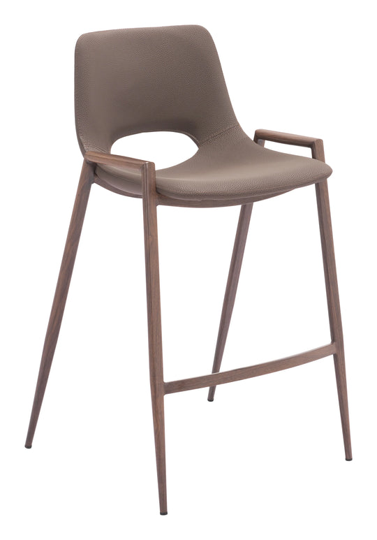 Zuo Desi Counter Stool (Set of 2) Brown & Walnut BAR STOOLS + COUNTER STOOLS