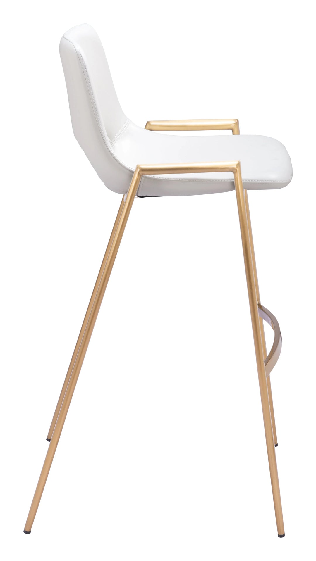 Desi Barstool (Set of 2) White & Gold - AmericanHomeFurniture
